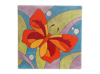 Bisque Garden Butterfly Party Tile (Case of 12)