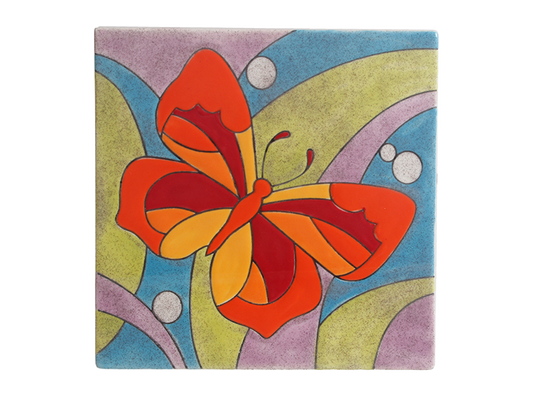 Bisque Garden Butterfly Party Tile (Case of 12)