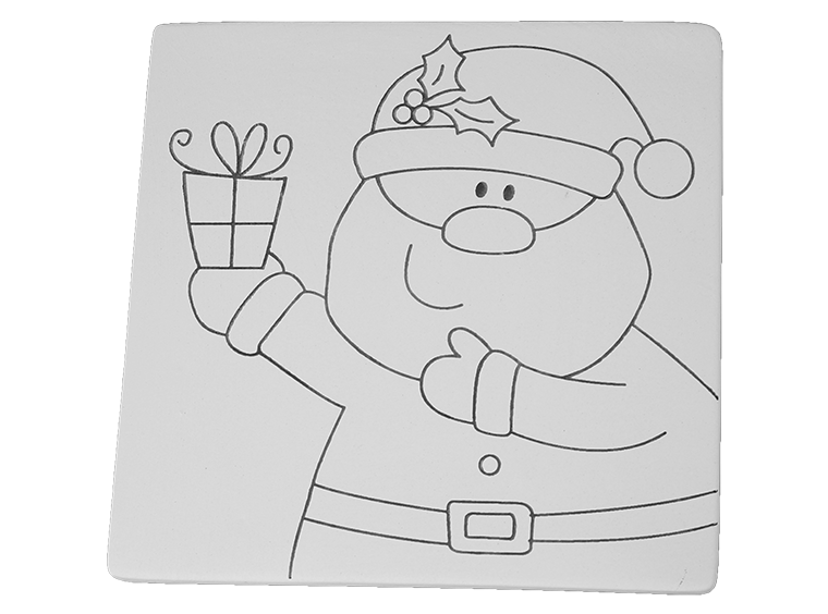 Bisque Santa Party Tile (Case of 12)