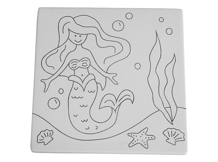 Bisque Mermaid Party Tile (Case of 12)