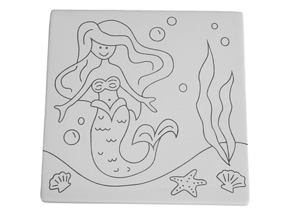 Bisque Mermaid Party Tile (Case of 12)