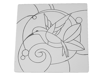 Bisque Hummingbird Party Tile (Case of 12)