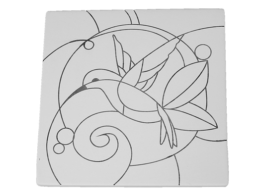 Bisque Hummingbird Party Tile (Case of 12)