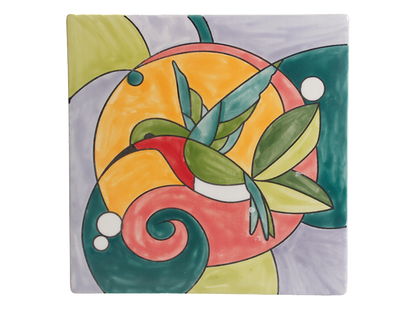 Bisque Hummingbird Party Tile (Case of 12)