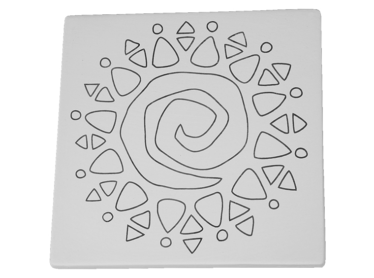 Bisque Sun Swirl Party Tile (Case of 12)