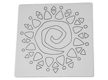 Bisque Sun Swirl Party Tile (Case of 12)