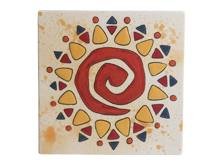 Bisque Sun Swirl Party Tile (Case of 12)