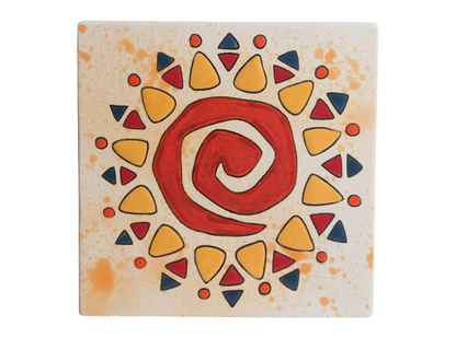 Bisque Sun Swirl Party Tile (Case of 12)