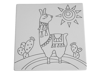 Bisque Llama Party Tile (Case of 12)