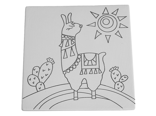 Bisque Llama Party Tile (Case of 12)