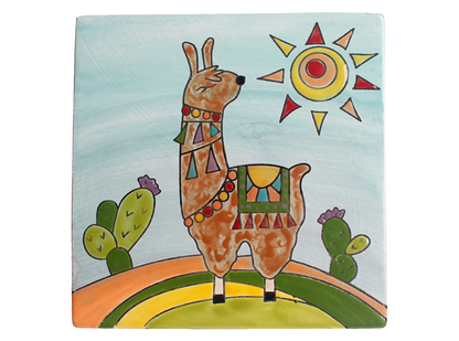 Bisque Llama Party Tile (Case of 12)
