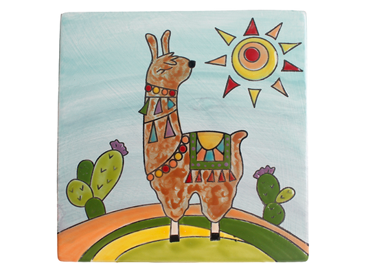 Bisque Llama Party Tile (Case of 12)
