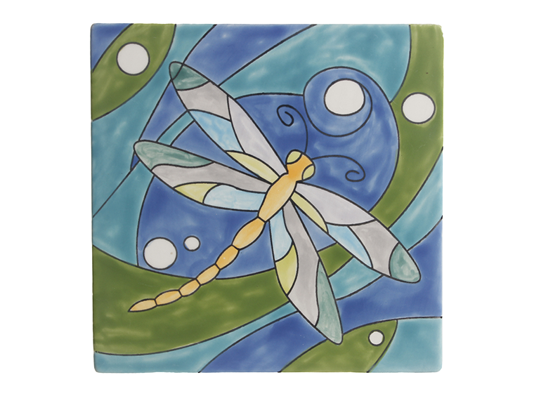 Bisque Dragonfly Party Tile (Case of 12)