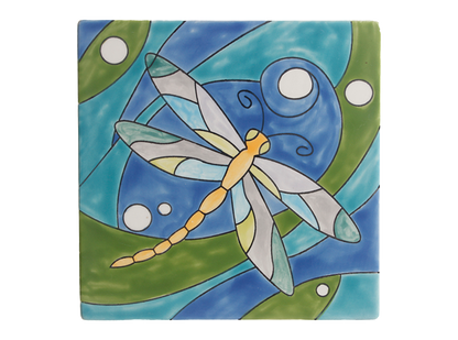 Bisque Dragonfly Party Tile (Case of 12)
