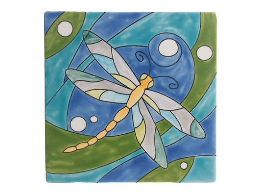 Bisque Dragonfly Party Tile (Case of 12)