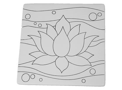 Bisque Lotus Flower Party Tile (Case of 12)