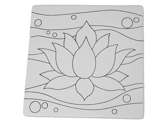 Bisque Lotus Flower Party Tile (Case of 12)