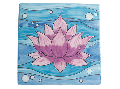 Bisque Lotus Flower Party Tile (Case of 12)