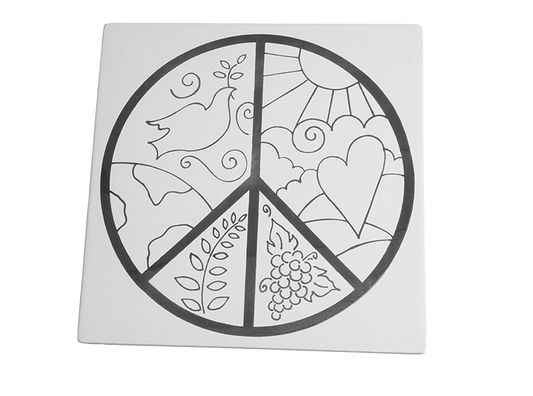 Bisque Peaceful Spirit 8" Party Tile (Case of 12)