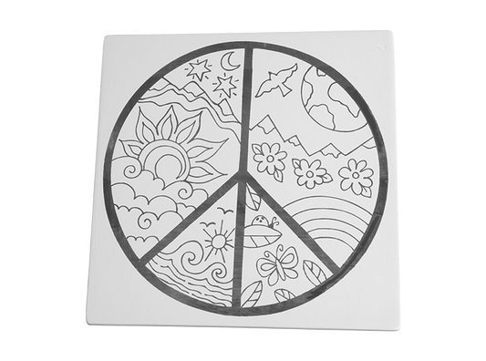 Bisque Peaceful World 8" Party Tile (Case of 12)