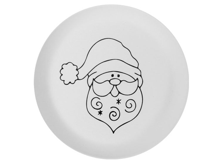 Bisque Hand Detailed Santa Party Plate (Case of 6)