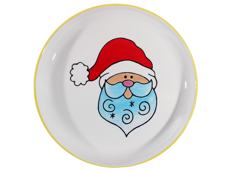 Bisque Hand Detailed Santa Party Plate (Case of 6)