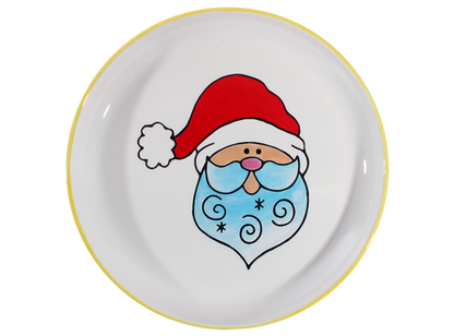 Bisque Hand Detailed Santa Party Plate (Case of 6)