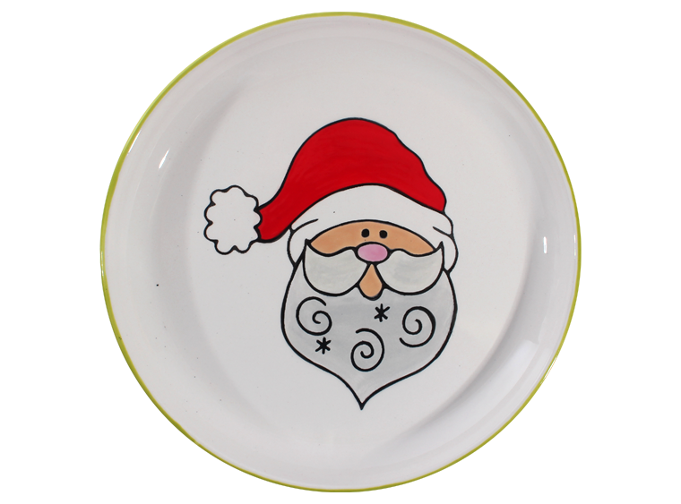 Bisque Hand Detailed Santa Party Plate (Case of 6)