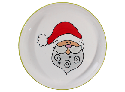 Bisque Hand Detailed Santa Party Plate (Case of 6)