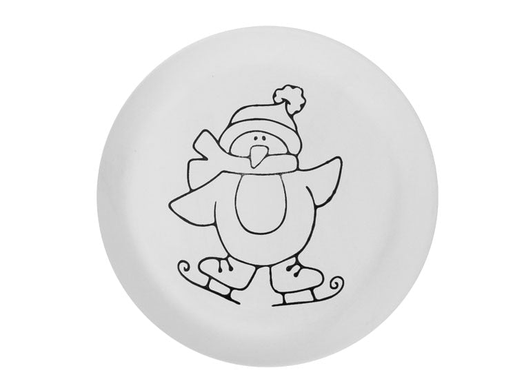 Bisque Hand Detailed Penguin Party Plate (Case of 6)