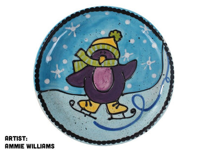 Bisque Hand Detailed Penguin Party Plate (Case of 6)