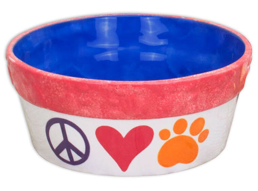 Bisque Paw Print Puppy Bowl (Case of 4)