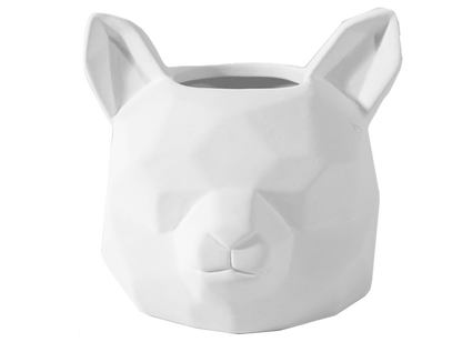 Bisque Faceted Fox Planter (Case of 4)