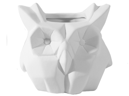 Bisque Faceted Owl Planter (Case of 4)