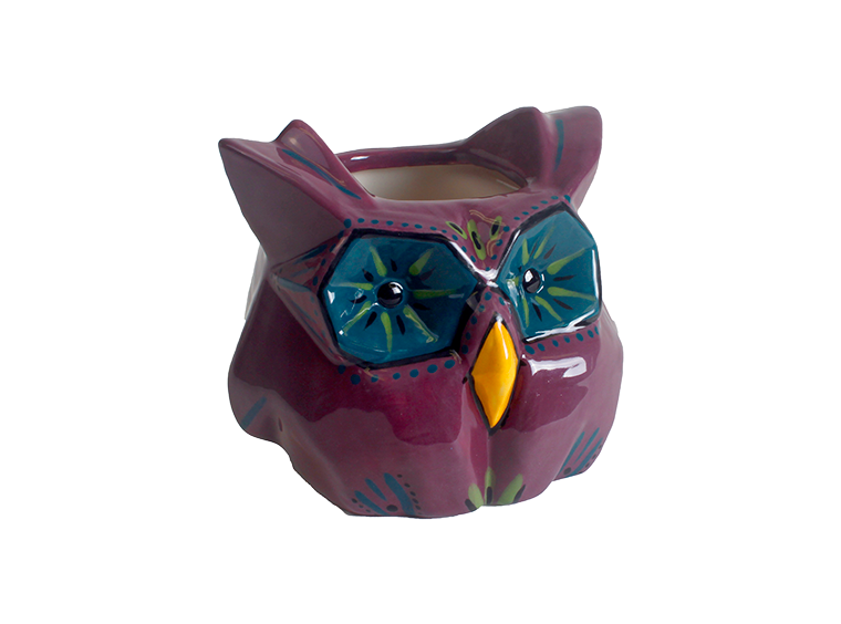 Bisque Faceted Owl Planter (Case of 4)