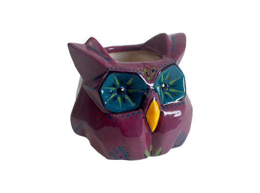 Bisque Faceted Owl Planter (Case of 4)