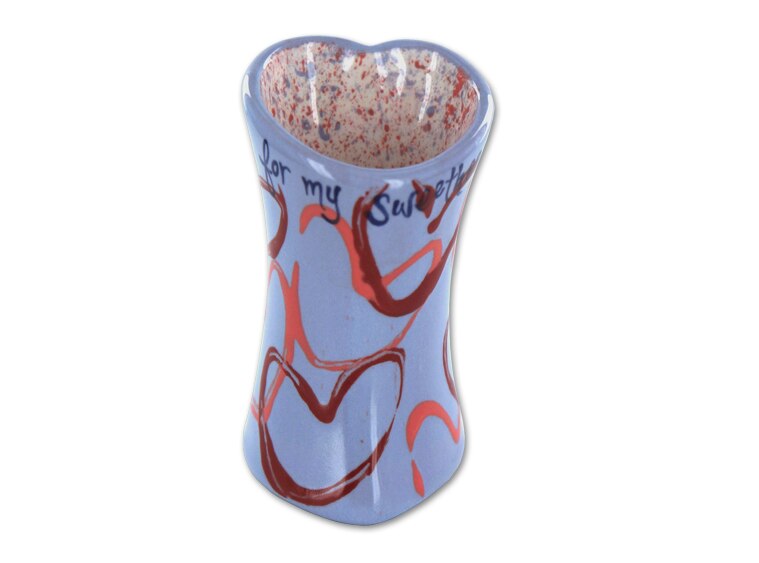 Bisque Small Heart Vase (Case of 12)