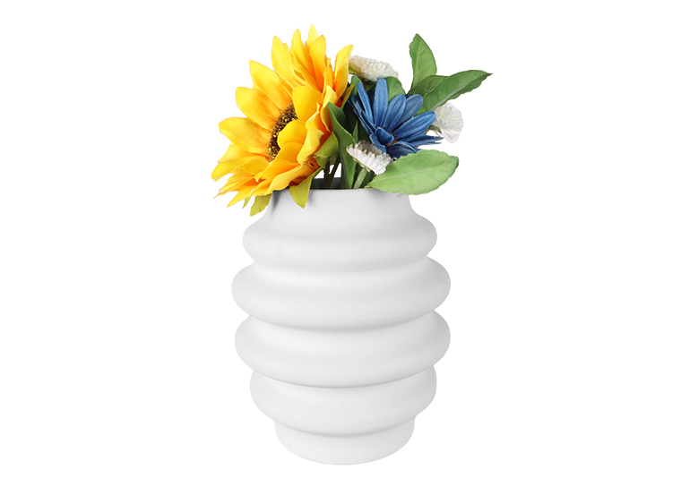 Bisque Curvy Layered Vase (Case of 4)