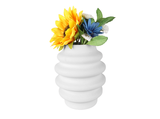 Bisque Curvy Layered Vase (Case of 4)