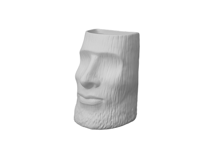 Bisque Woodgrain Moai Vase (Case of 2)