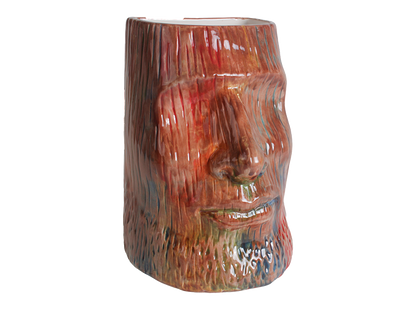 Bisque Woodgrain Moai Vase (Case of 2)
