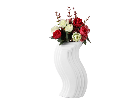 Bisque Art Deco Wavy Vase (Case of 4)