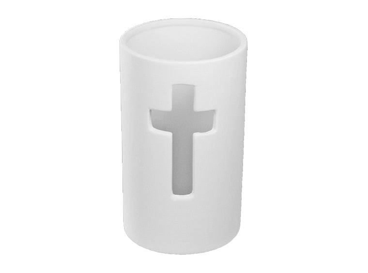 Bisque Cross Votive (Case of 6)