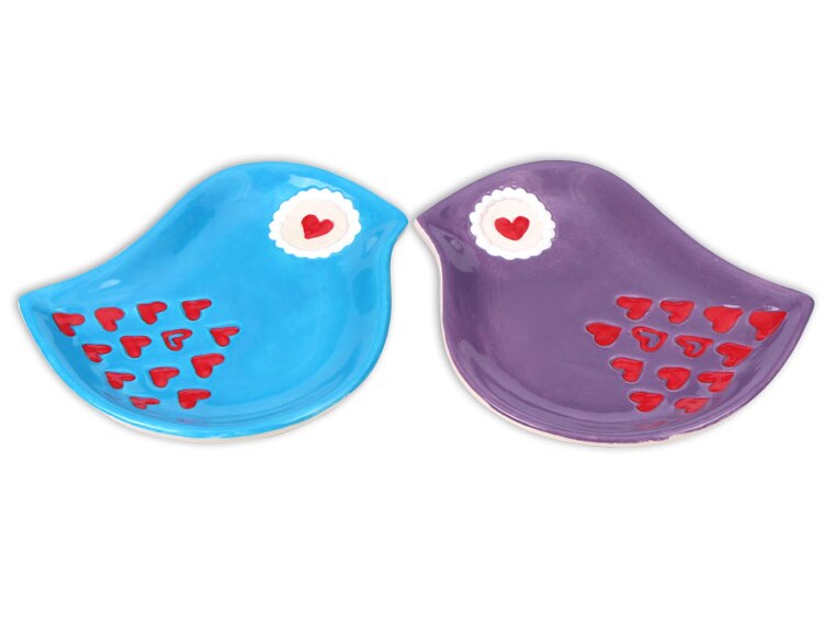 Bisque Lovebirds Dish Set (Case of 6)