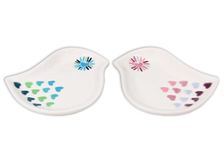 Bisque Lovebirds Dish Set (Case of 6)