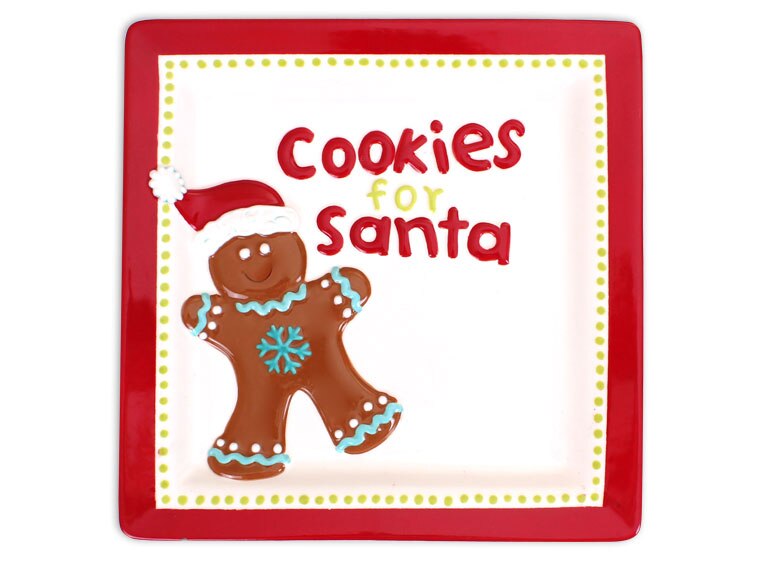 Bisque Cookies For Santa Plate (Case of 6)