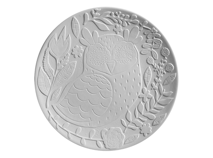 Bisque Natural Owl Plate (Case of 6)