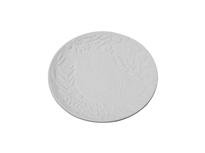 Bisque Natural Owl Plate (Case of 6)