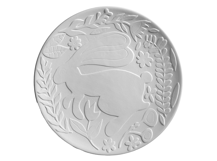 Bisque Blossoming Bunny Plate (Case of 6)