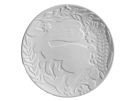 Bisque Blossoming Bunny Plate (Case of 6)